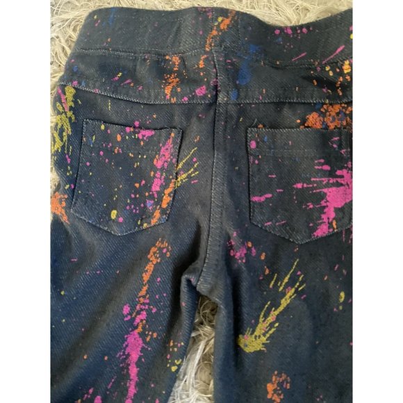 So What Brand Girls Denim Paint Splatter Print Leggings Pants Size 9 Mon… - Picture 5 of 12